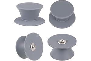 SDHIIOLP 4 pomos universales de silicona para tapa de olla de repuesto, para tapa de cristal, tapa de cocina, color gris