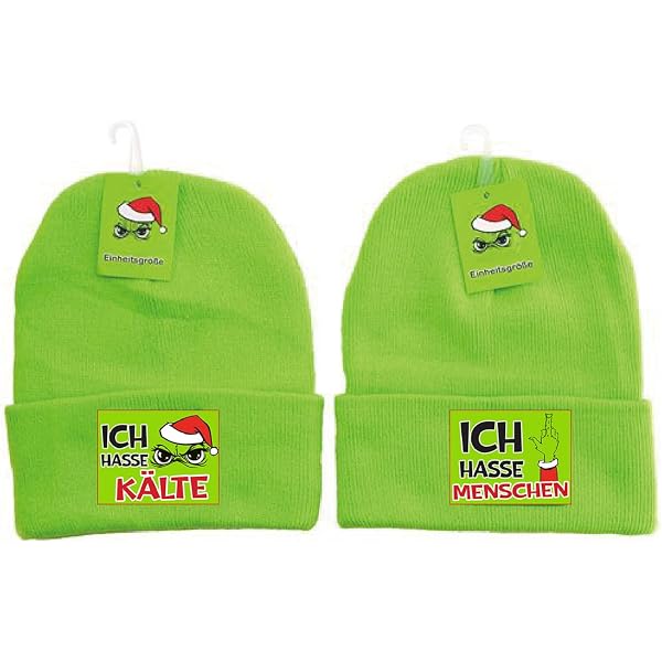 Anti-Weihnachtsmützen – 4x Plüsch-Nikolausmütze Mit Sprüchen Wie „Ich Hasse Weihnachten“, Lustig & Provokant