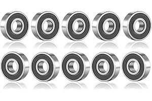 CESHMD Juego de 10 rodamientos de bolas ranuradas 6200-2RS, 10 x 30 x 9 mm, de acero, para equipo mecánico, instrumentos eléctricos, juguetes
