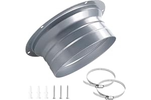 TXERFOLG Kołnierz ścienny do klimatyzacji i wentylacji Ø 120 mm, metalowy kołnierz spawalniczy, kołnierz ścienny z zaciskami do węża, śruby, prosty kołnierz rurowy, kołnierz rurowy, adapter do węża wylotowego