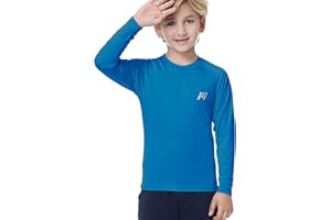 MEETWEE Boy Long/Short Sleeve Rash Vest Guard Kids Swimming Top UV Sun Protection UPF 50+ Quick Drying