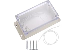 HEOZHUYI Wodoodporna skrzynka rozdzielcza IP65, elektryczna skrzynka przyłączeniowa, górna skrzynka rozdzielcza z przezroczystą obudową, wodoodporny rozdzielacz ze stałymi uszami