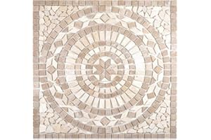 CONWIRE Naturstein Mosaik Einleger Fliese Groß Travertin beige walnuss für WANDDEKO BAD WC KÜCHENDEKO