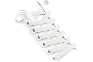 WEGOODZF No Tie Elastic Shoelaces: 8mm Wide Flat Elasticated Shoe Laces with Metal Buckles for Kids Adults 2 Pairs Replacement Shoelace for Trainers Boots