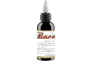 UMIKAKITCHEN Tatuaggio inchiostro occhio nero, tatuaggio colore tribù vegana, mini-lame colorato tatuaggio colore nero scuro tatuaggio professionale accessori/tatuaggi temporanei (nero) (30 ml)