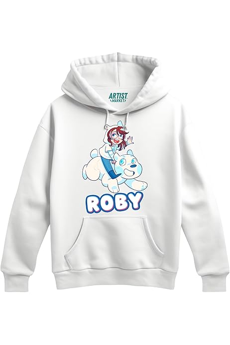 Felpa Con Cappuccio Roby Polar Bear Cotone Organico Morbido