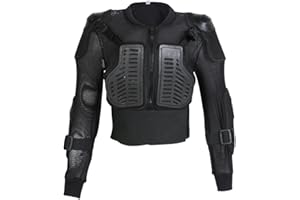 Texpeed - veste pour enfants - Veste de motocross avec protection dorsale pour Ski Snowboard activités sportives - protection de poitrine - noir - Toutes les tailles