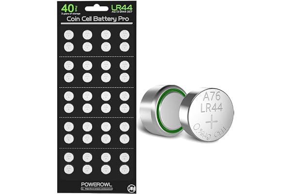 POWEROWL 40 AG13 LR44 1,5V alkaliska knappbatterier, A76/ V13GA / GP76A / 357 / SR44W knappbatterier