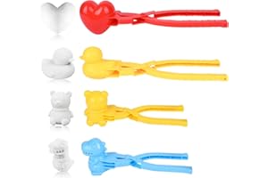 Carastek Pince Boule de Neige, 4 Pièces Clip Boule de Neige, Pince Boule Neige, Pince a Boule de Neige Fabricant de Boule de Neige en Plastique, Jouets de Plage de Neige pour Enfants
