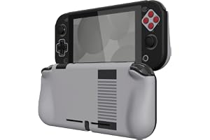PlayVital ZealProtect Hårt Skal för Nintendo Switch Lite SkyddsFodral | Ergonomiskt Protective Case för Switch Lite med Skärmskydd&Tumgrepps&Knappar Kepsar-Klassisk NES-Stil