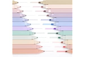 Dacono Evidenziatori Estetici, 12 Pezzi Evidenziatori a Doppia Punta Colori Assortiti Asciuga Velocemente Facile da Tenere, Evidenziatori Pastello Penne per Diario Forniture per Ufficio Scolastico