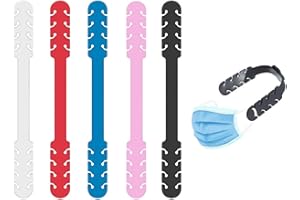 MIESHERK Estensore per maschere, 5 pezzi, regolabile, anti-serraggio per la protezione dell'orecchio, decompressione dell'orecchio, gancio di estensione antiscivolo in silicone (multicolore)