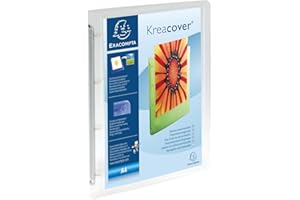 EXACOMPTA Classeur à levier Kreacover Chromaline 4 ax A4 30 mm Dos 40 mm Blanc Transparent