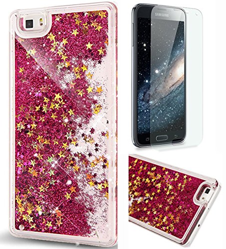 Preisvergleich Produktbild Nnopbeclik Huawei P8 Lite Hülle 3D Flüssigkeit Schutzhülle Transparent Durchsichtige Handytasche Glänzend Glitzer Star Sterne Fließen Flüssig Flüssigkeit Handyhülle Handy Hülle Case Tasche Crystal Case Durchsichtig Schutzhülle Etui Bumper Für Huawei P8 Lite + 1x Display Schutzfolie Folie