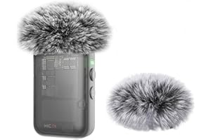 KIMYOAEE Parabrezza per DJI Mic 2 copertura del trasmettitore/Osmo Pocket 3 Accessori per microfono Lavalier 2 Pack peloso Wind Muff Pop Filtro di riduzione del rumore in schiuma - Grigio