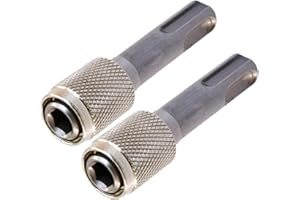 Bamyli 2 Pcs SDS-Plus Drill Chuck Adapter, 1/4 Inch Hex Socket Drill Holder Converter, SDS Socket Adaptor Set Bit Holder Adapter for Hammer Drills Light Picks