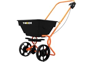 Epandeur Rotatif à Pousser Gazon 25KG Pelouse Contrôle Débit Housse Imperméable Paire de Gants Engrais