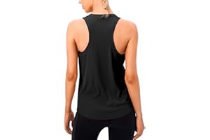 TERODACO Sports Vest Women Racer Back Quick Dry Yoga Tank Tops for Women Breathable Loose Fit Gym Tops for Ladies Sleeveless Workout Fitness Running T Shirt,Baggy Seamless Lightweight Cooling