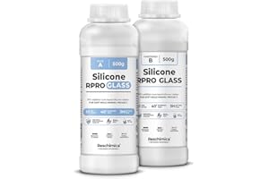 RESCHIMICA Gomma siliconica Traslucida 1:1 R PRO GLASS, Silicone per stampi fai da te, atossica ed inodore, Ideale per stampi in resina, cera, gesso e cemento (1 kg)