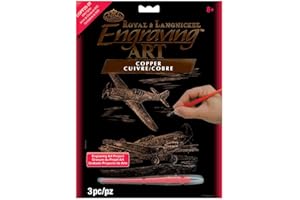 Royal & Langnickel Copper Engraving Art A4 Size WW II Fighter Designed Painting Set