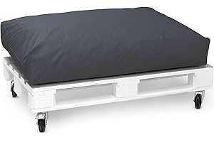 ‎SPATIUM Spatium Jumbo XXL Palettenkissen Set abnehmbar Bezug wasserdicht gesteppt Palettenpolster Palettenauflage Palettensofa (Anthrazit, Sitzkissen 120x80x20)