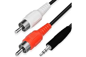 Retoo Câble Audio 3,5mm Vers 2 RCA, Jack Mâle Vers Double RCA 150cm, Adaptateur Audio Aux Universel Pour Hi-Fi, Haut-Parleurs, PC, TV, Cinéma Maison