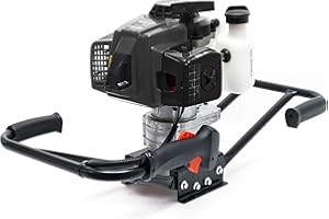 Wiltec Tarière thermique à essence – Moteur 2 temps 2,2 kW 3 CV – Cylindrée 63 cm³ – Usage 2 personnes – Perceuse de sol Trépan pour Clôture Sylviculture Jardinage Aménagement