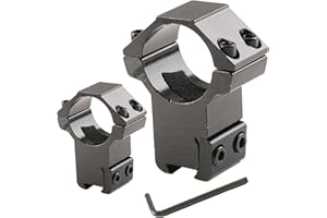 Hugfads 25,4mm(1") Montage Ringe aus Metall für 11mm Schiene, Schwarz Matt Eloxier, Inklusive Schrauben