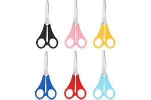 Vutyvve Lot de 6 ciseaux pour enfants, lames en acier inoxydable avec échelle en centimètres, coupe plus précise