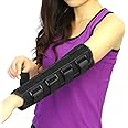 Adult Kid Elbow Brace Splint Cubital Tunnel Syndrome Adjustable Elbow Support Brace Fracture Immobilizer Protector Tennis Arm Stabilizer Night Sleep Elbow Arthritis Tendonitis Pain Relief Splint Wrap