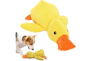 Generisch Ente Hundespielzeug, Anti Stress Ente Für Hunde, Quietschspielzeug Hund Kuscheltier, Interaktives Hundespielzeug Unzerstörbar, Dog Toys für Kleine, Mittlere Hunde (L)