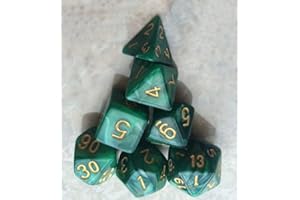 BOBOZHONG Dadi Poliedrici,7 PCS Poliedrici Dadi da Gioco,Layered Polyhedral D&D Dice, per Dungeons And Dragons DND Rpg Giochi da Tavolo MTG (Verde)