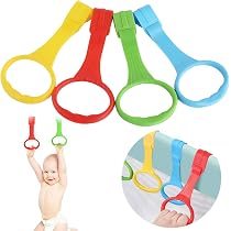 JSKWIKE 5 Pcs Anelli Box Bambini Maniglie Box Bambini, Anello Appendersi Box Bambino Anelli Lettino Aiuta i Bambini a Imparare a Stare in Piedi