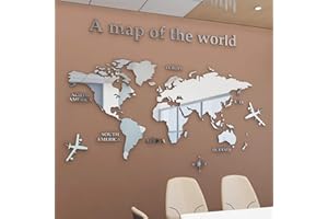 LUMING 3D Mappa Del Mondo Wall Sticker Adesivi Adatto Per Adesivi Murali Parete Sfondo Divano Soggiorno Ufficio Mappa Del Mondo Wall Sticker Home Decor