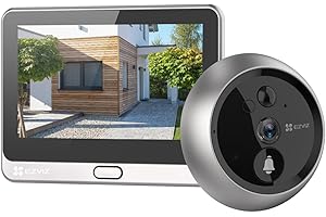 Sonnette avec Judas sans Fil EZVIZ DP2 - Video 1080P - Vision Nocturne 5 m - Vue Ultra Grand Angle 166° - Système Audio bidirectionnel