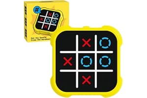 RYFPDML Tic Tac Toe Game, Handheld Puzzle Game Console Noughts and Crosses Big Eat Small Tic Tacs for Travel Family Party (C)