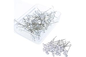 CDJX Alfileres de Cabeza de Cristal,100 alfileres de flores de cristal de diamantes, alfileres de ramo para bricolaje de novia,manualidades de costura,ojal,confección de bricolaje,decoraciones