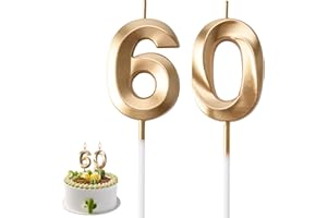 AIYONG 60. Geburtstag Kerzen Kuchen Ziffer Kerzen Alles Gute zum Geburtstag Kuchen Topper Dekoration für Geburtstag Party Hochzeit Jahrestag Feier Lieferungen