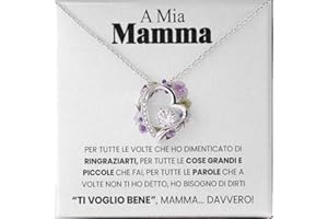 Luna Jewel Idea Regalo Mamma Collana oro o argento, con cofanetto led e messaggio, ciondolo donna, gioielli, per lei, idee compleanno, madre, festa della mamma