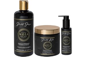 NOIA PARIS Coffret Prestige Capillaire GAMME STIMULATE - Trio Shampoing + Masque + Sérum + Brosse cheveux brushing offerte - HUILE DE RICIN - NOÏA HAIR