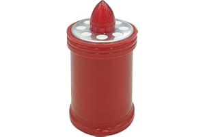 Velamp Lumino votivo a batteria con luce LED rossa intermittente – Durata 60 giorni – Candela LED ideale per cimitero