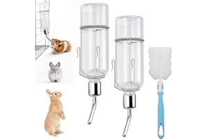 LPZMPZ Trinkflasche Kaninchen Hamster Meerschweinchen Trinkflasche Hasentränke Nagertränke Nippelflasche Kaninchentränke Hängend Haustier Wasserspender Kleintiertränke Stehend mit Halterung