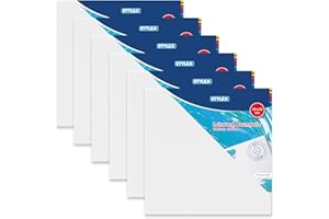 Stylex 28582-P6 - Telaio a cunei 15 x 15 cm, rivestito con tela in 100% cotone, innescato, rilegato sul retro, per colori ad olio, acrilico e tempera, pittura a guazzo, 6 pezzi