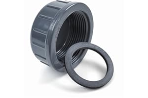 HEGEHOF PVC Gewindekappe | Gewindestopfen 1/2 Zoll - 2 Innengewinde Außengewinde PN 10 (Gewindekappe IG, Zoll), Grau