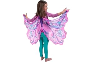 Fadcaer Kids Butterfly Wings, Fancy Dress up Butterfly Wings Cape for Girls, Fairy Butterfly Wings Kids Halloween Party Dress Up, Rainbow Butterfly Wings Costume for 3-8 Years Girls (Purple B)