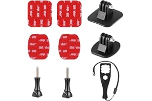 HSU Uchwyt samoprzylepny do GoPro, uchwyty na kask z podkładkami samoprzylepnymi 3M do kamer sportowych Hero 12/11/10/9/8/7/6/5/4/3