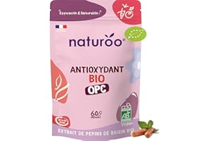 NATUROO NUTRITION Antioxydant (60 gélules - 1 à 2 mois) BlO | 70% d'OPC | Extrait de Pépins de Raisin | Premium & Vegan | Garanti sans produits chimiques | Complément alimentaire Polyphénols | anti oxydant puissant
