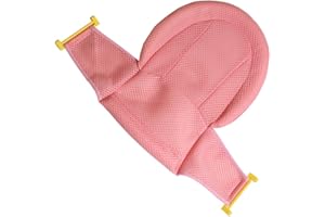 YIBIDYS Baby Bath Support Seat, Newborn Shower Mesh for Bathtub, Adjustable Comfortable Non-Slip Bath Seat for Infant 0-3 Years (Pink)