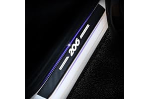 CWWHY 4 Pezzi Auto Fibra di Carbonio Battitacco per Peu-geot 206, Battitacco Prevenire L'Usura AntiGraffio Auto Styling Accessori