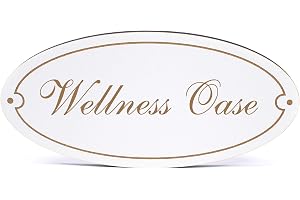 Dekolando Dekorativ dörrskylt oval – wellness oase – skylt 15 x 7 cm – skyltar dörrskyltar namnskyltar lägenhet självhäftande